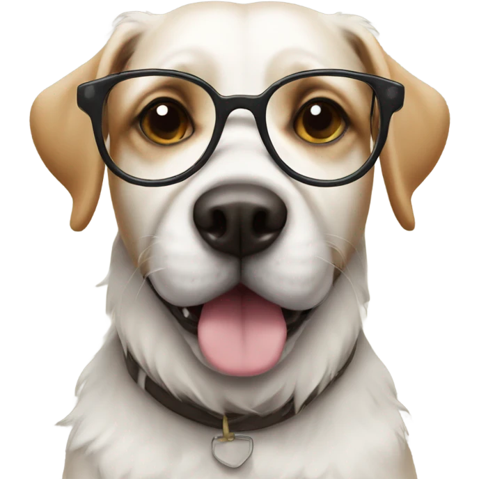 a dog with glasses  emoji