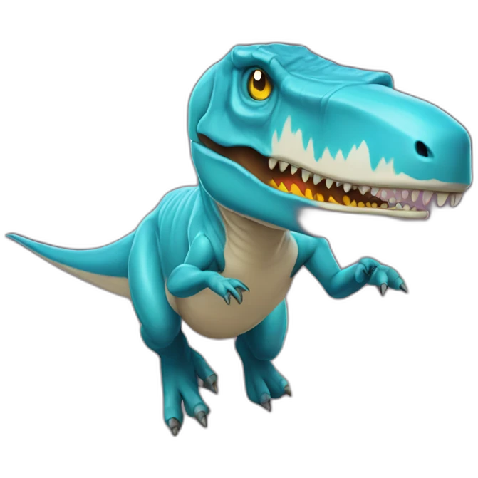 T-Rex flying a ufo emoji