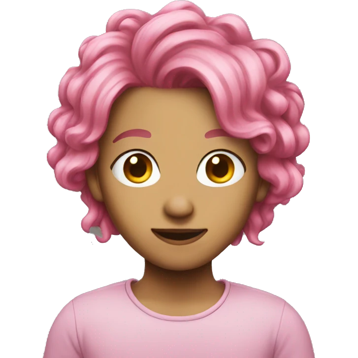 Pink hair emoji