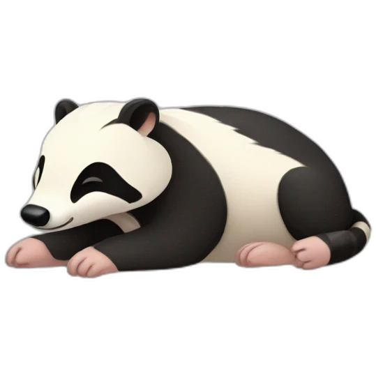 A cute sleepy badger good night emoji