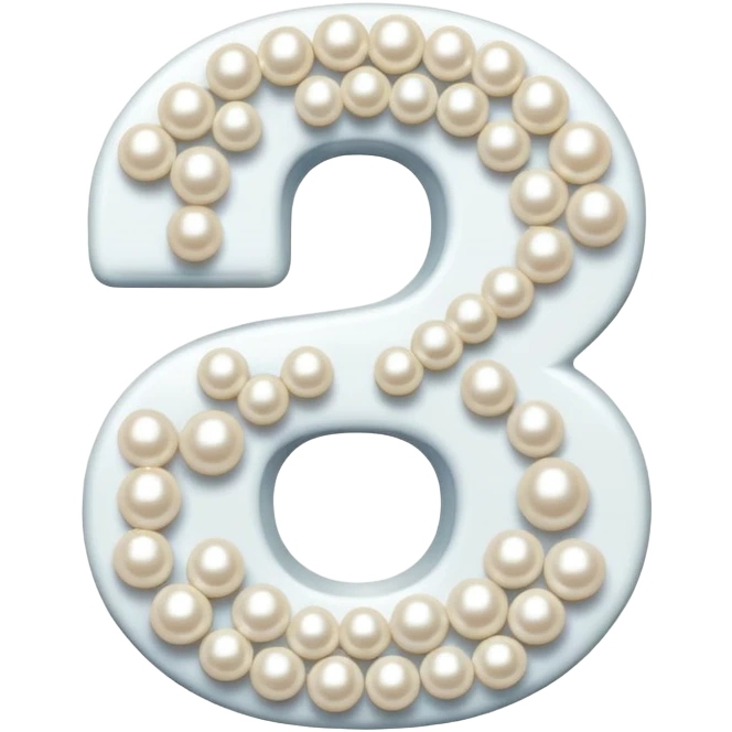 Number six decorated with shiny pearls emoji