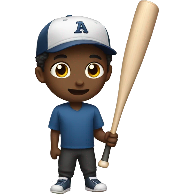 A boy with bat emoji