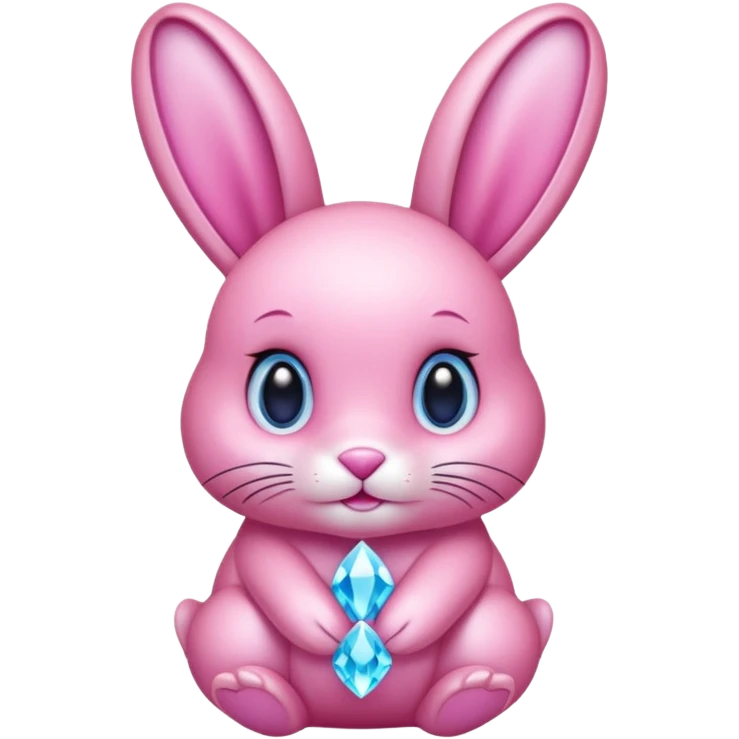  crystallized bunny pink emoji