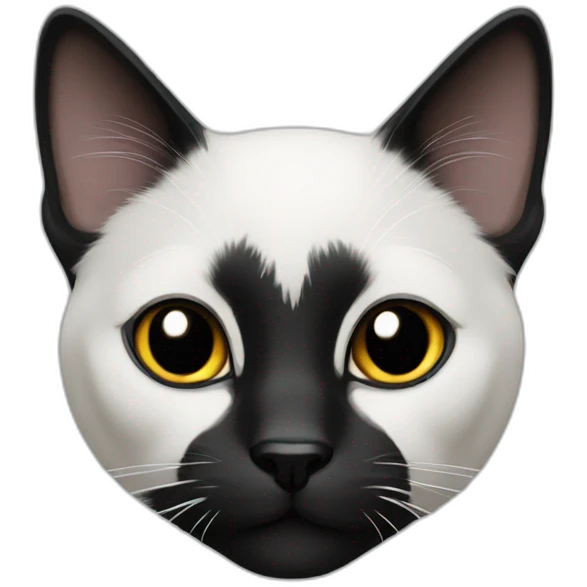 Black and white cat with black nose emoji