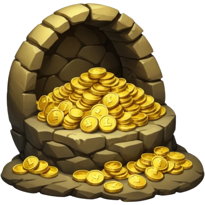 Dragon Hoard pile of gold without the dragon like in the movies so many gold were dragon sleep but dragon just went out  cold coins full in a cave  emoji