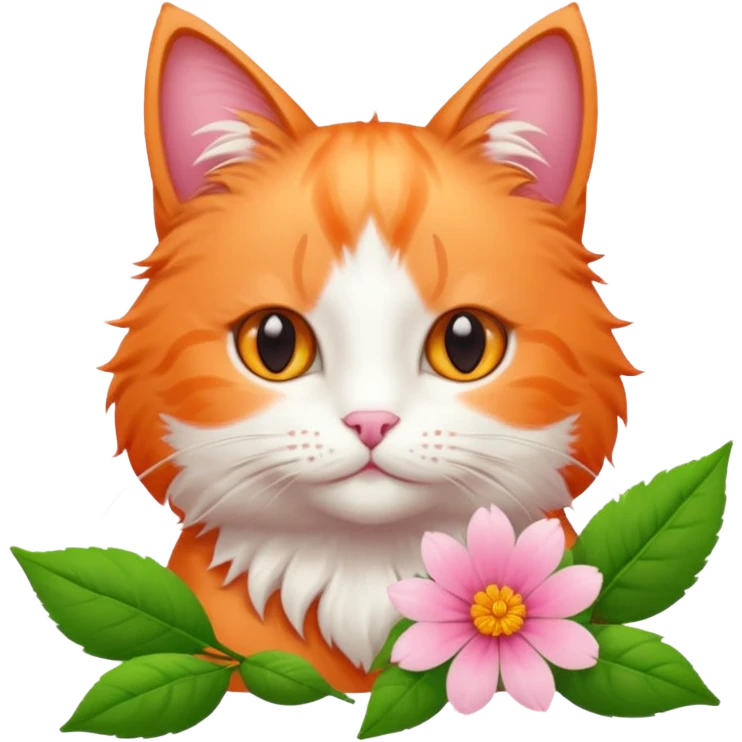 Cat and flower emoji