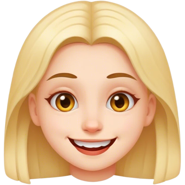 Girl smiling with a weird face  emoji