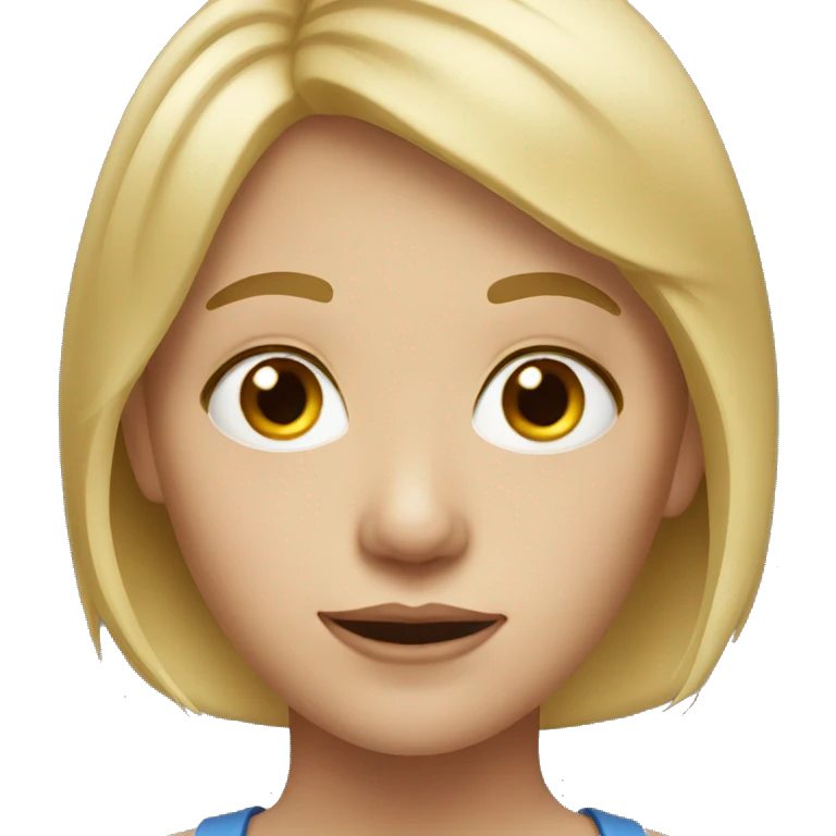 Realistic face, short blond hair emoji