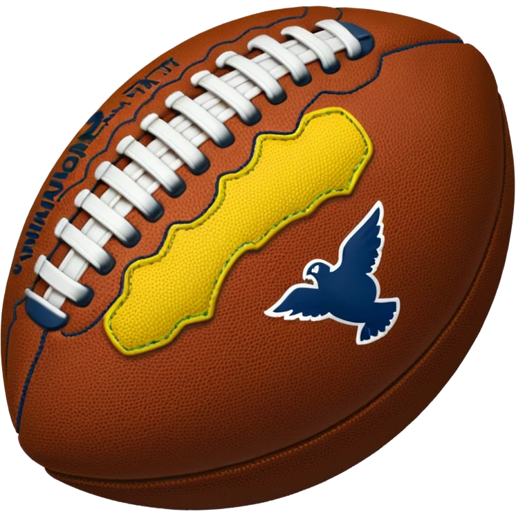 American football colored #69BE29 with stitching colored #002243 emoji