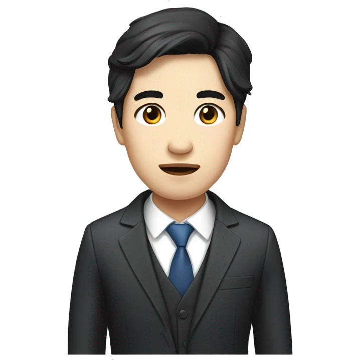  Company CEO, Korean, white skin, torn eyes,black hair emoji