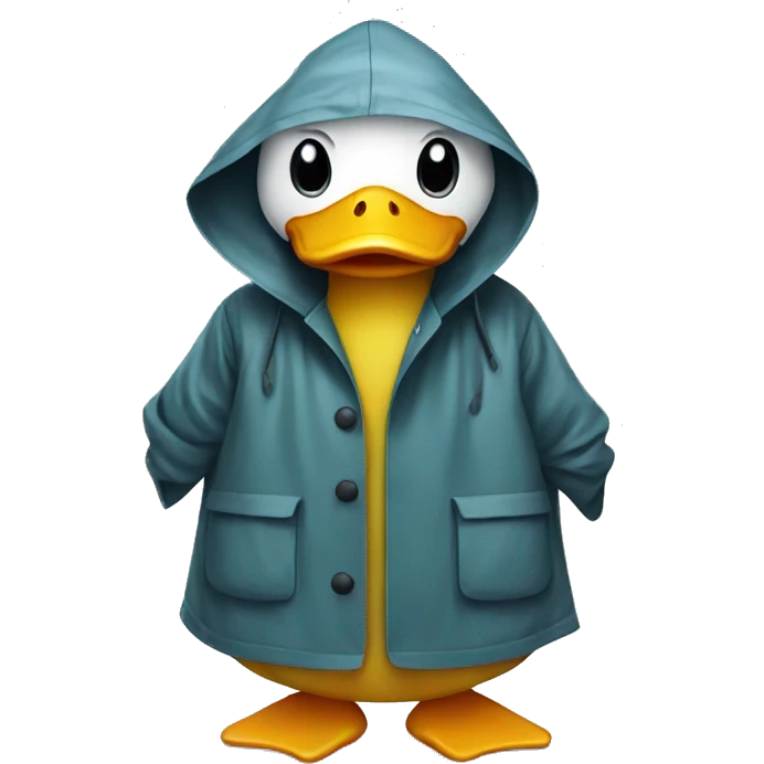 Duck in raincoat emoji