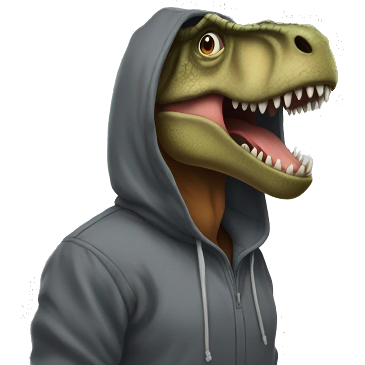 Trex with a oversized hoodie emoji