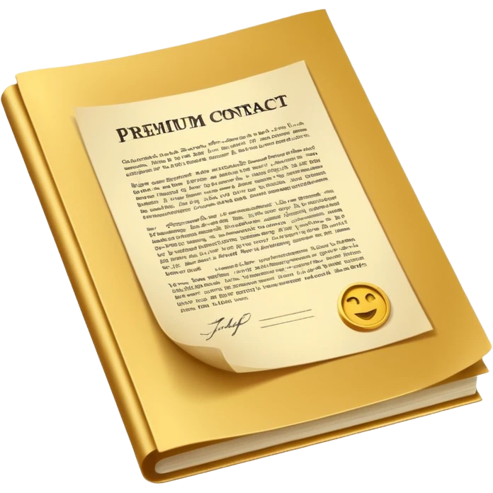 Premium contract golden paper signed sealed emoji