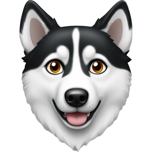 Black and white huskey with Heterochromia emoji