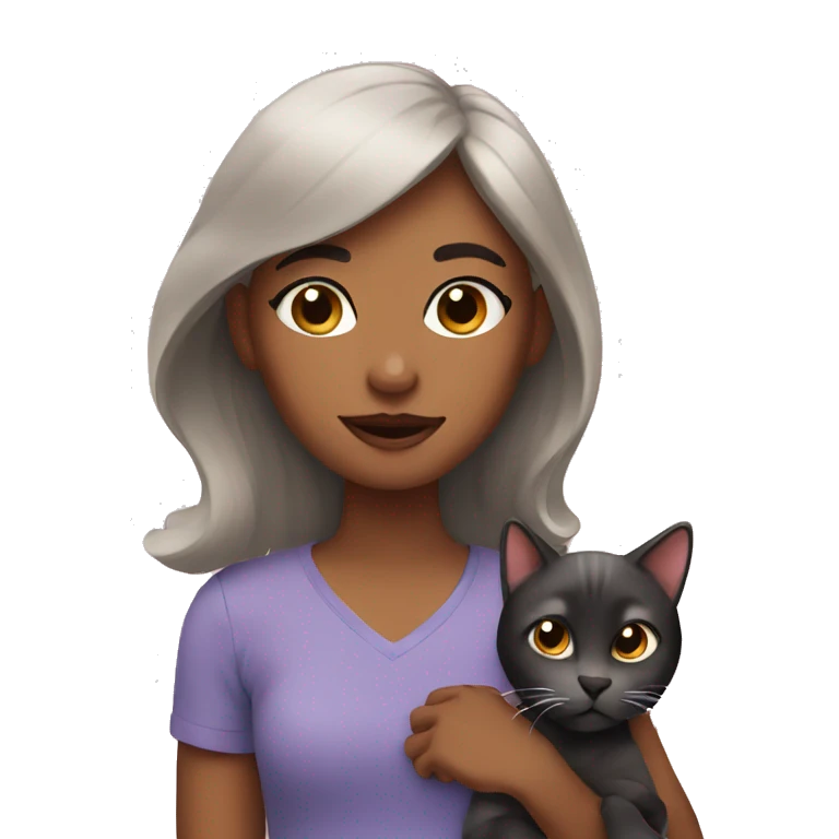 Girl with two cats emoji