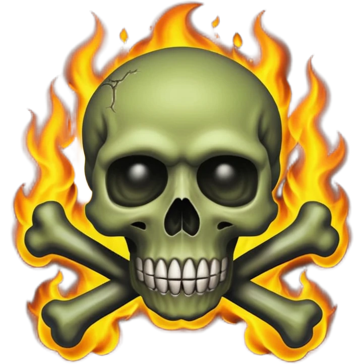 a poisonous cloud of gas, dark swamp color, with an image of a skull and two crossed bones behind the skull emoji