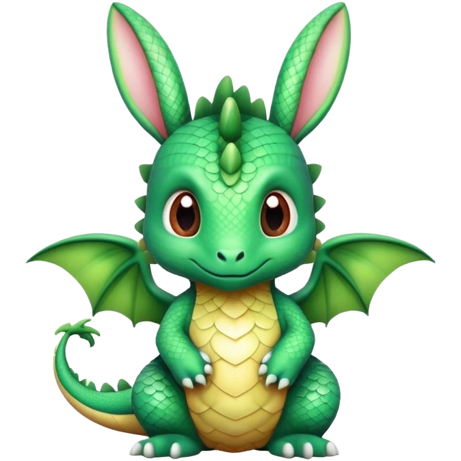 Baby dragon with bunny ears and tiny wings emoji