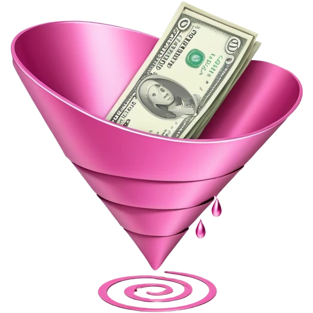 pink money in the sales funnel emoji