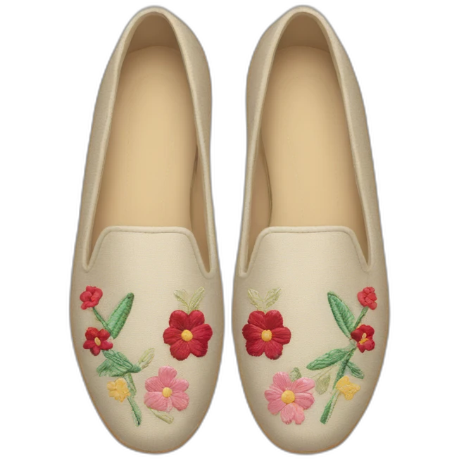 women-shoes loafers embroidery emoji