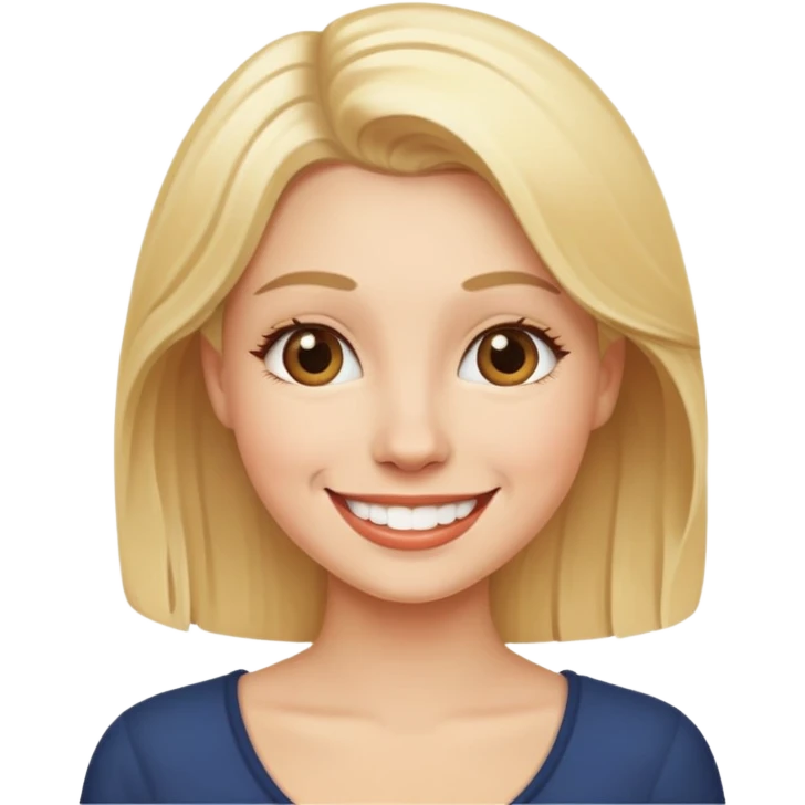 Naked blonde smiling emoji