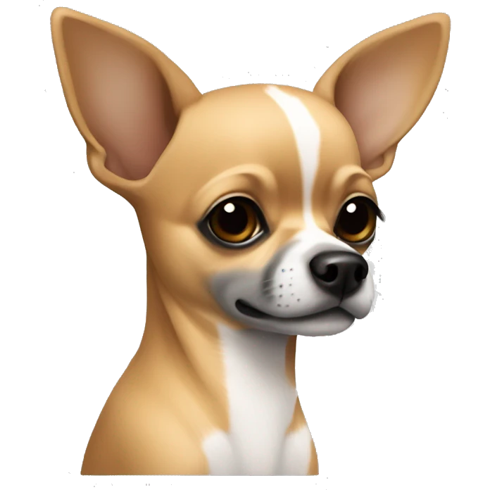 Create a Chihuahua in light Brown with grey and Brown and some Black Frackes  emoji