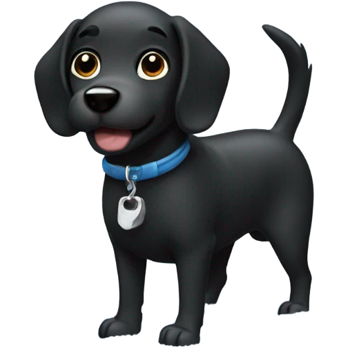 Dog black small in the snow emoji