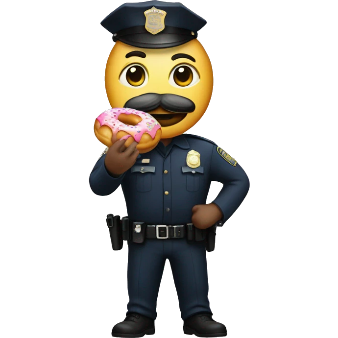 A cop with a donut in his hand emoji