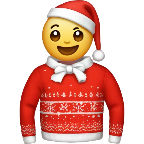 Kawaii Red Christmas sweater emoji