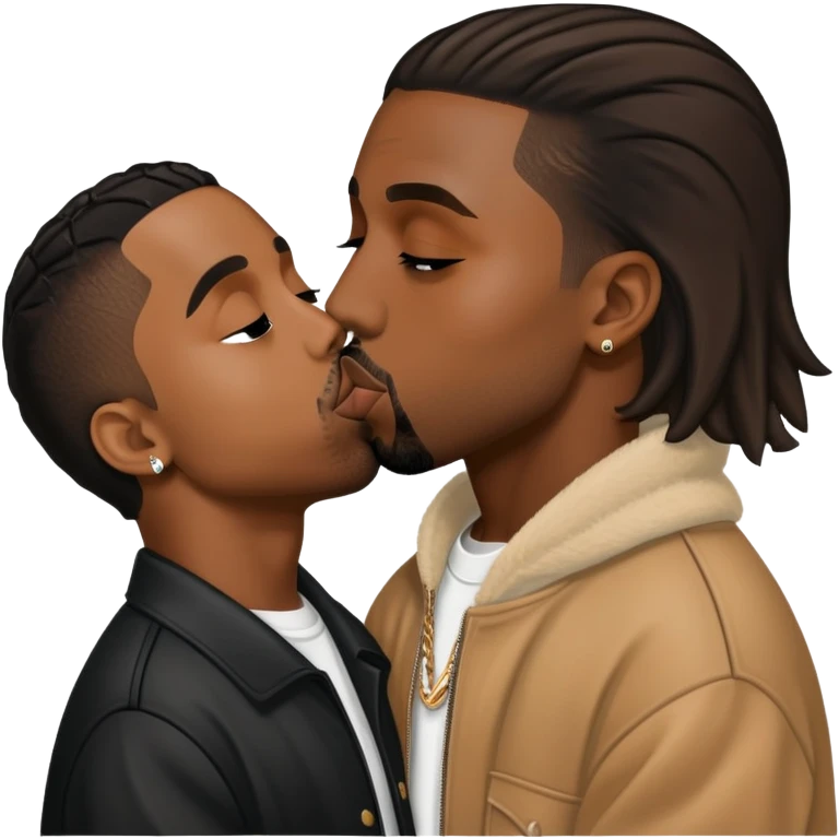 Playboy Carti kissing Kanye emoji