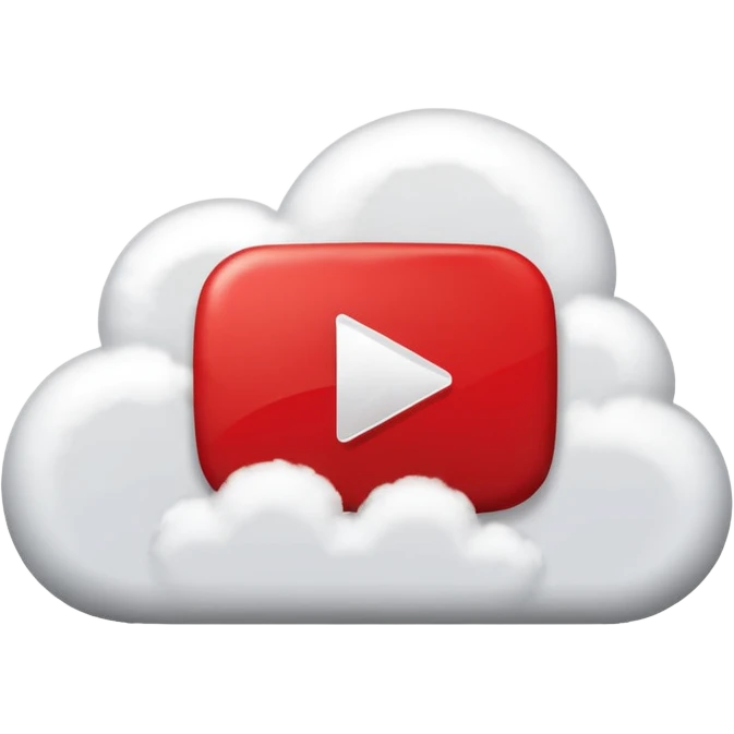 A cloud with a YouTube play button symbol inside it, representing views on YouTube emoji