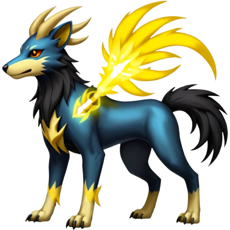 Raikou-Houndoom-Manectric-Luxray-Fakémon-fusion-animal-creature, full body  emoji