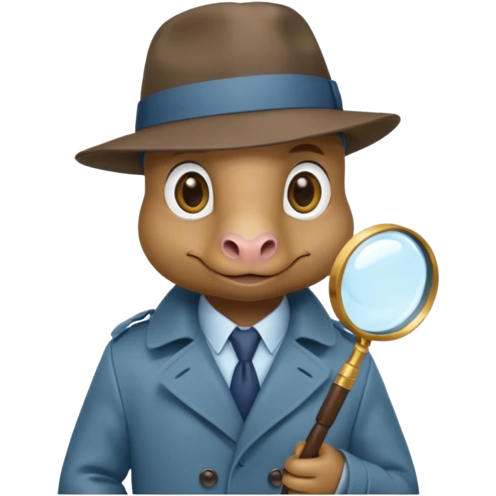 cute blue platypus detective emoji