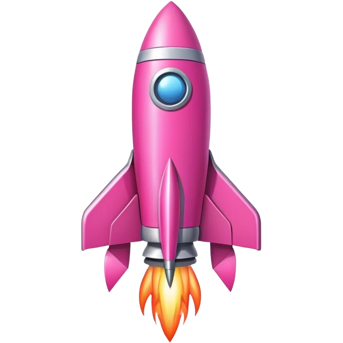 Icone fusée utilise couleurs rose emoji