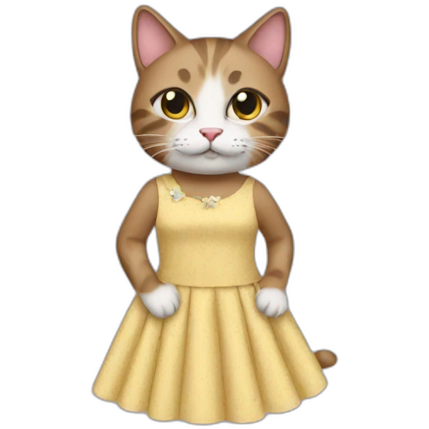 Cat in a dress emoji