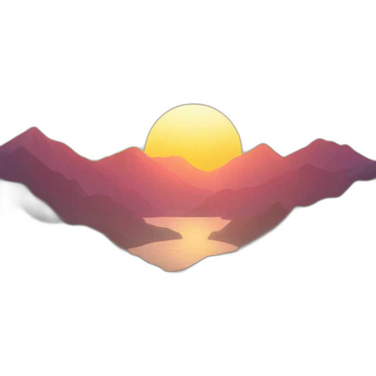 the sun setting behind the mountains emoji