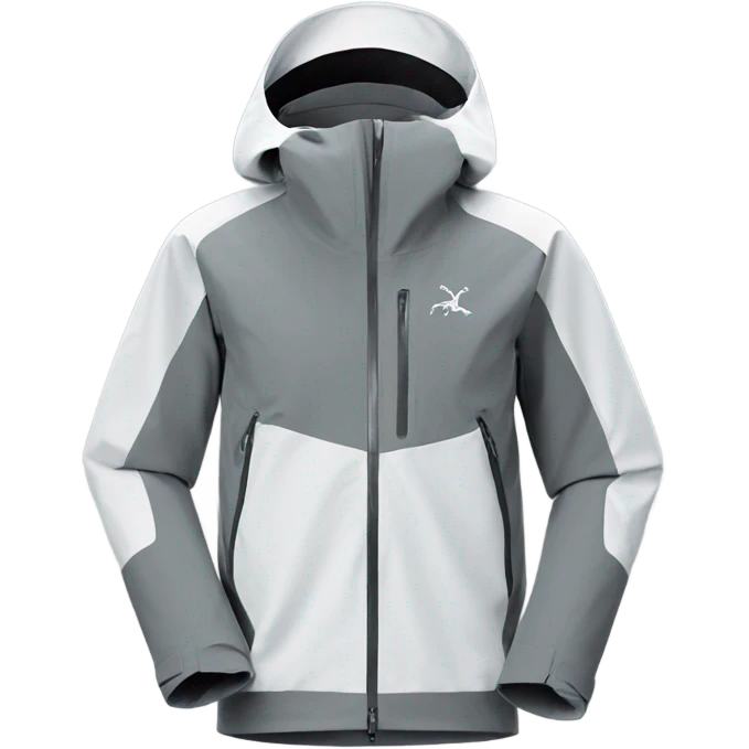 grey white Arcteryx jacket with no hood emoji