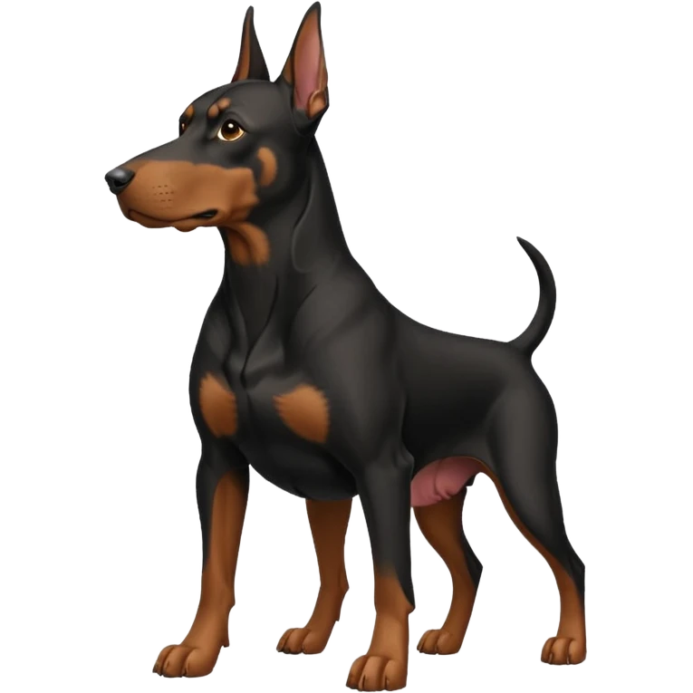 Dobermann on cropped ears emoji