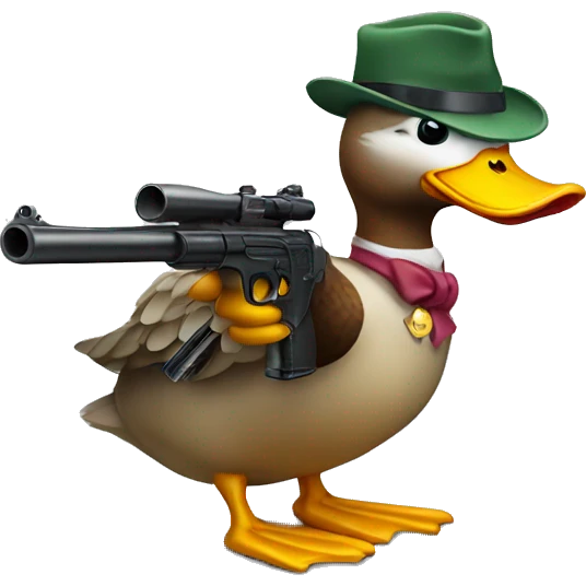 Duck with a gun emoji