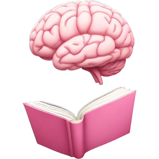 A light pink brain a book emoji