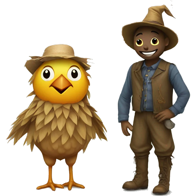 pigeםn and scarecrow emoji