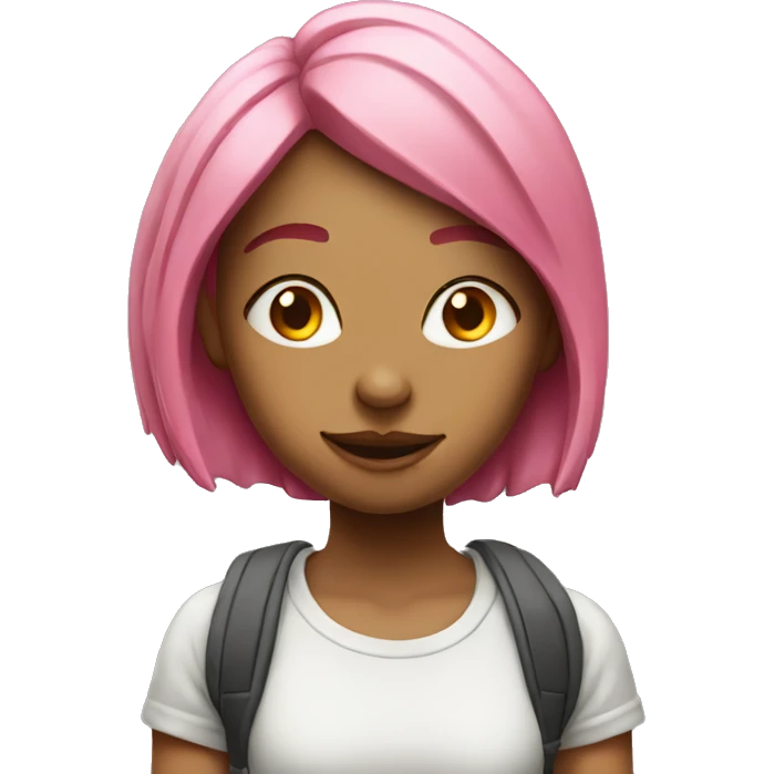 Stoner girl with pink hair emoji