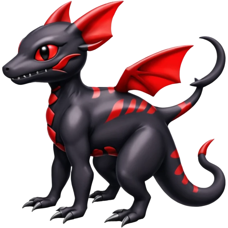 Shiny Evil Dusknoir-Salandit-Umbreon-Fakémon-hybrid-creature (full body)  emoji