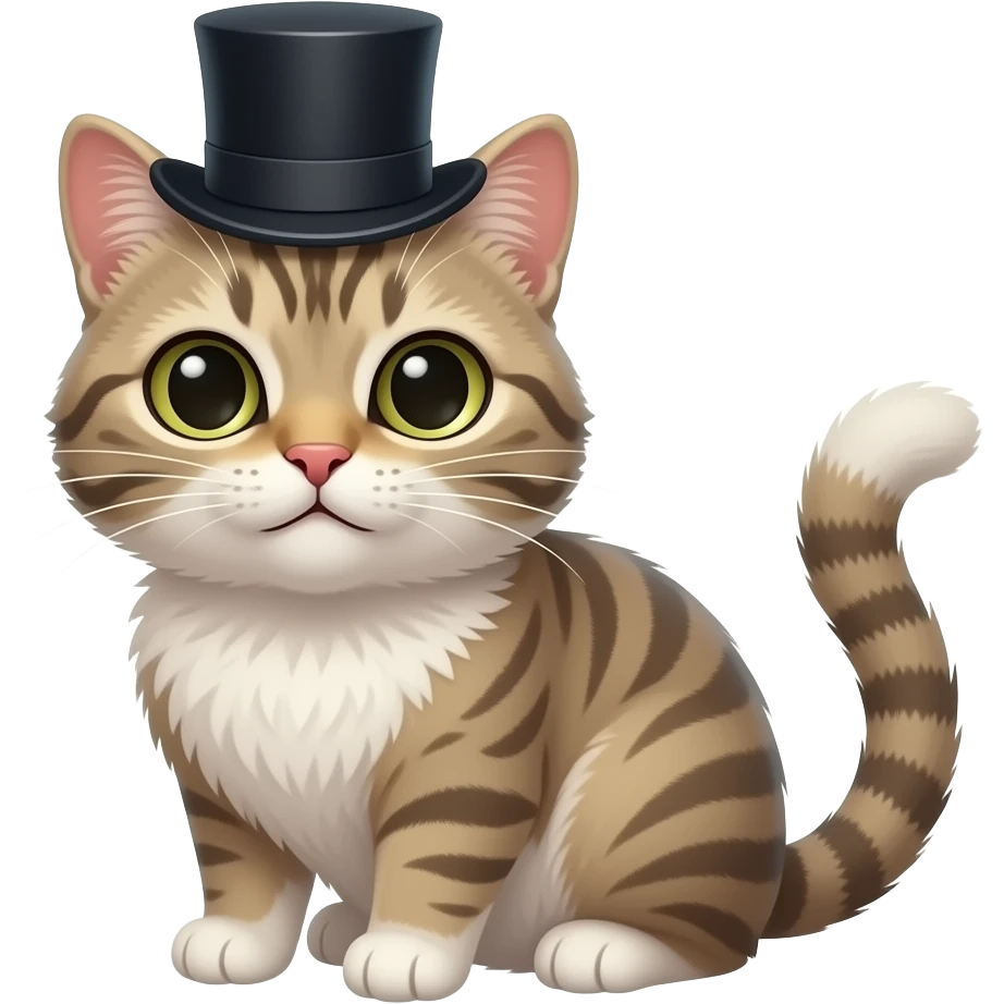 a cat with a top hat saying okay emoji