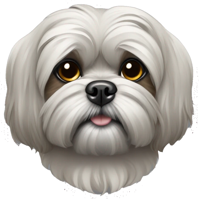 Golden shih tzu with a gray mask emoji