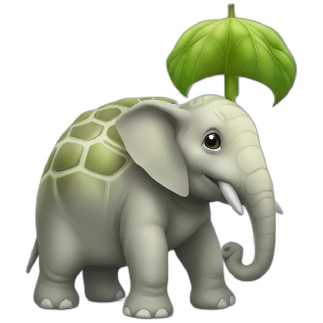 Tortue sur un éléphant emoji
