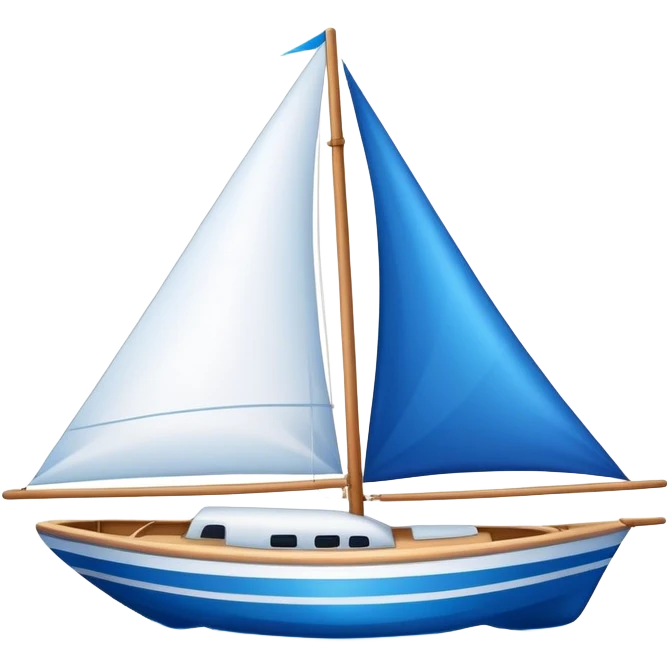 Sailboat - Sunfish (Model Year: 2021) (Iconic colour: Bright sail with blue and white) emoji