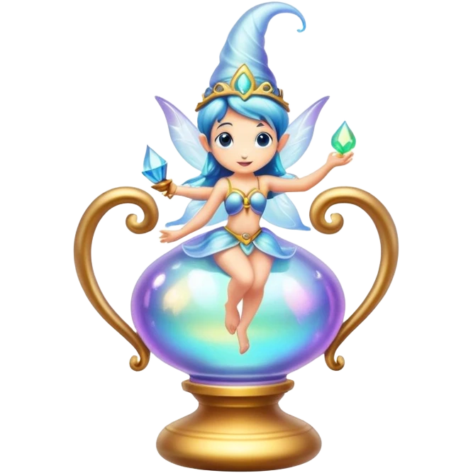 Fairy genie in lamp  emoji