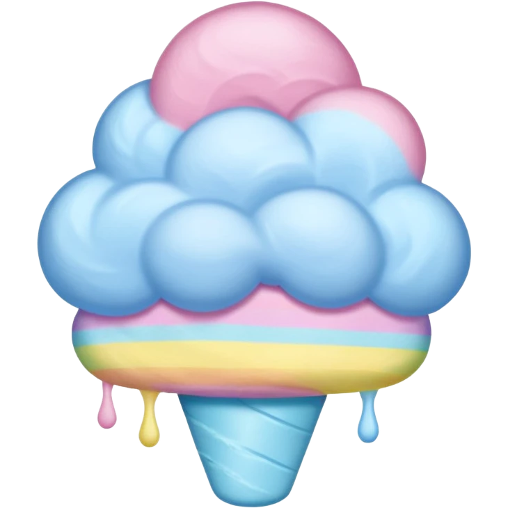 Cotton Candy, Rainbow Cotton Candy – mixed pastel layers of pink, yellow, and blue. emoji