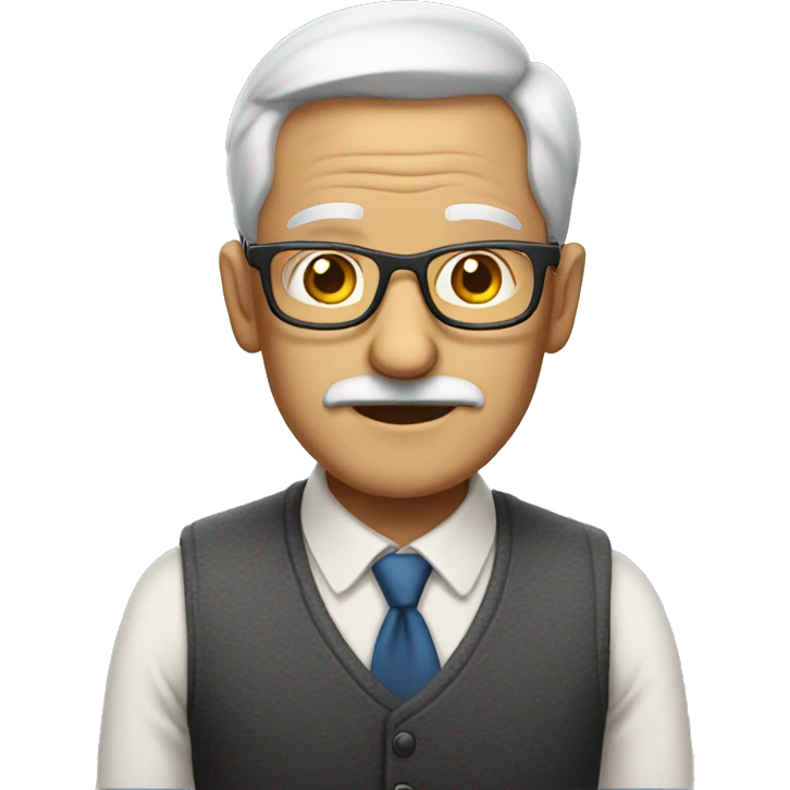old father with glasses, work hard emoji