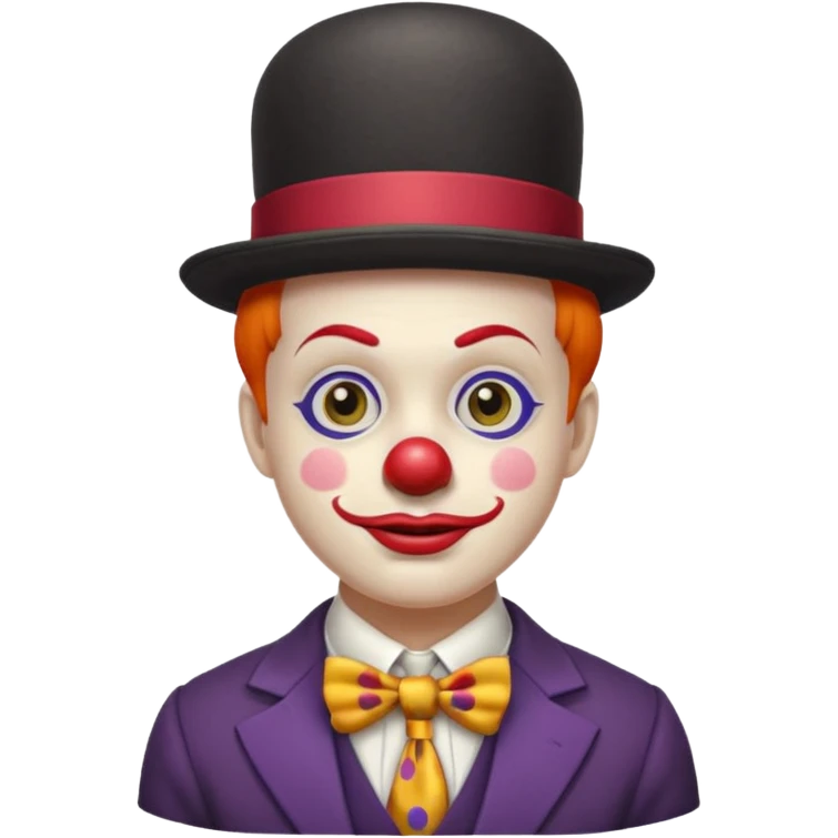 Clown in bowler hat & long tie emoji